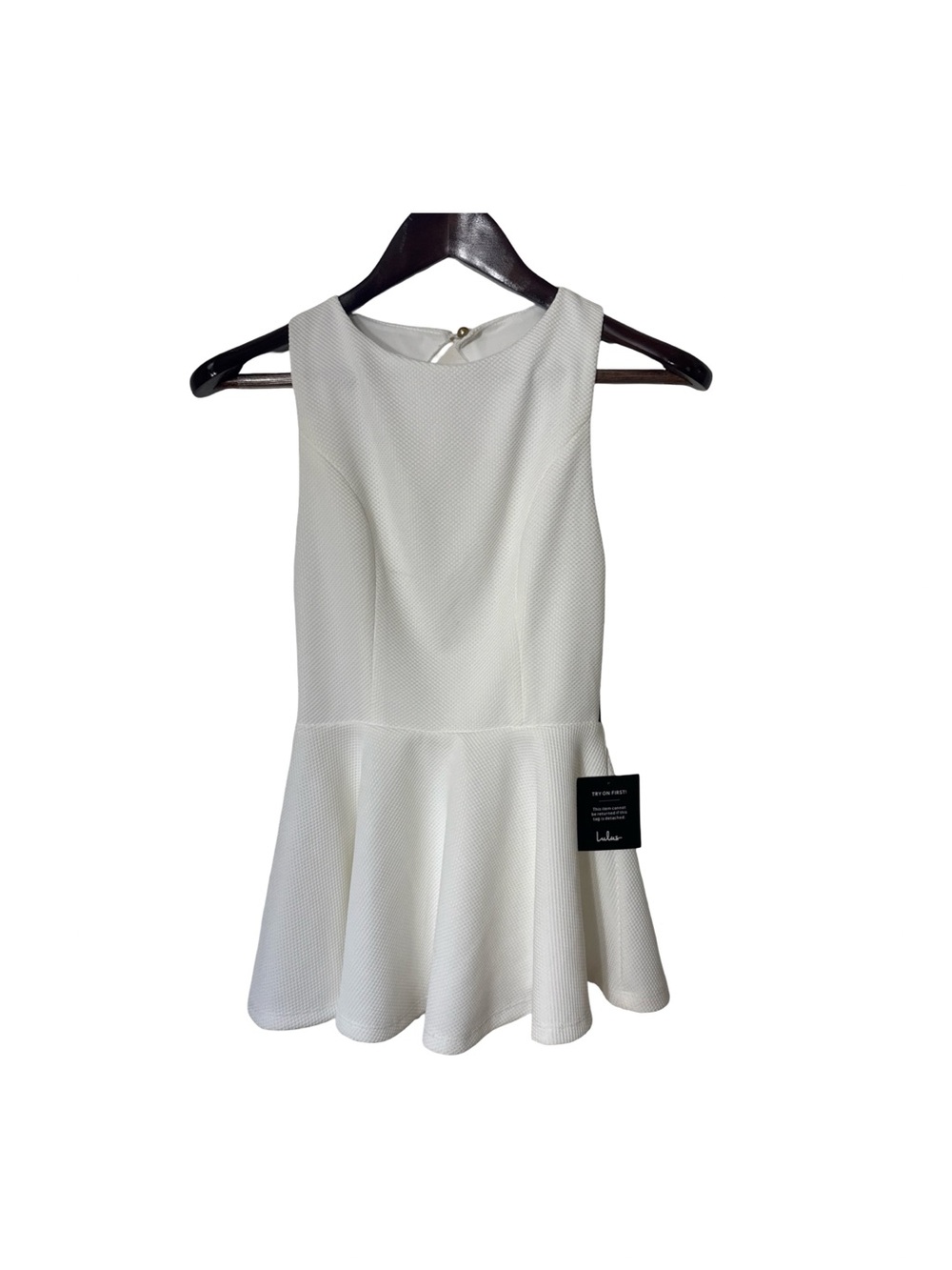 NWT LULUS Olivian White Low Back Sleeveless Mini Dress Size Small